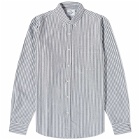 Portuguese Flannel Men's Belavista Stripe Button Down Oxford Shirt in White/Black