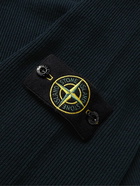 Stone Island - Logo-Appliquéd Ribbed Cotton-Blend Sweater - Blue