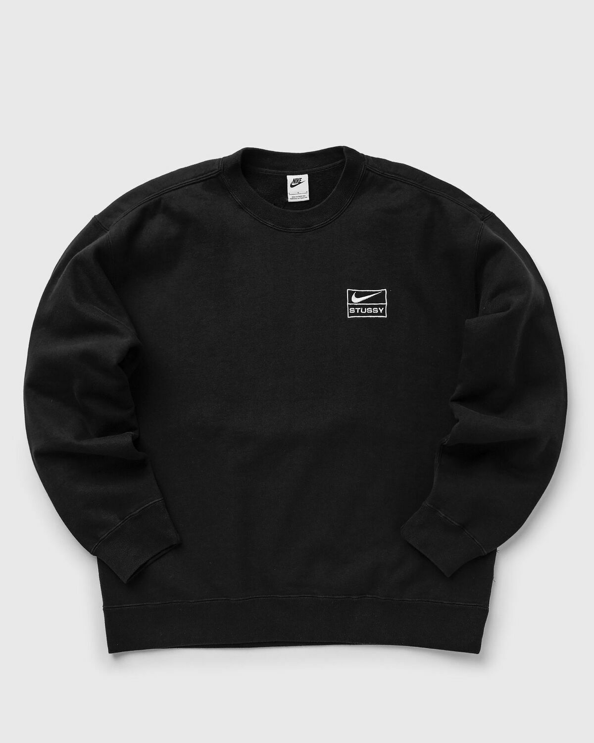 Nike X Stussy Washed Fleece Crew Black - Mens - Sweatshirts Nike