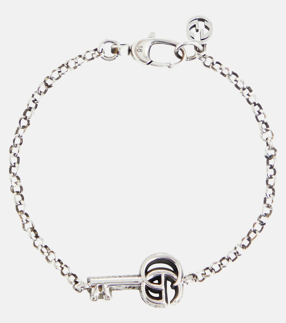 【GUCCI】 Double G Key Sterling Silver Ladies Bracelet Double G Key Bracelet by GUCCI | Diamond Cellar