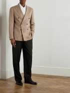 Brioni - Soffio Double-Breasted Silk-Twill Blazer - Neutrals