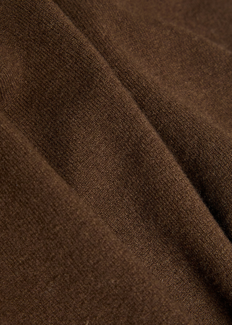 Vince Relaxed Fine-knit Wool-blend top Brown