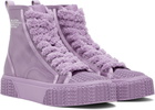 Marc Jacobs Purple 'The High Top Satin' Sneakers