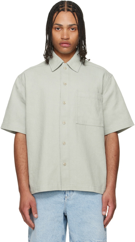 Photo: BOSS Blue Broken Twill Denim Shirt