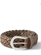 Anderson's - 2.5cm Woven Leather Belt - Brown