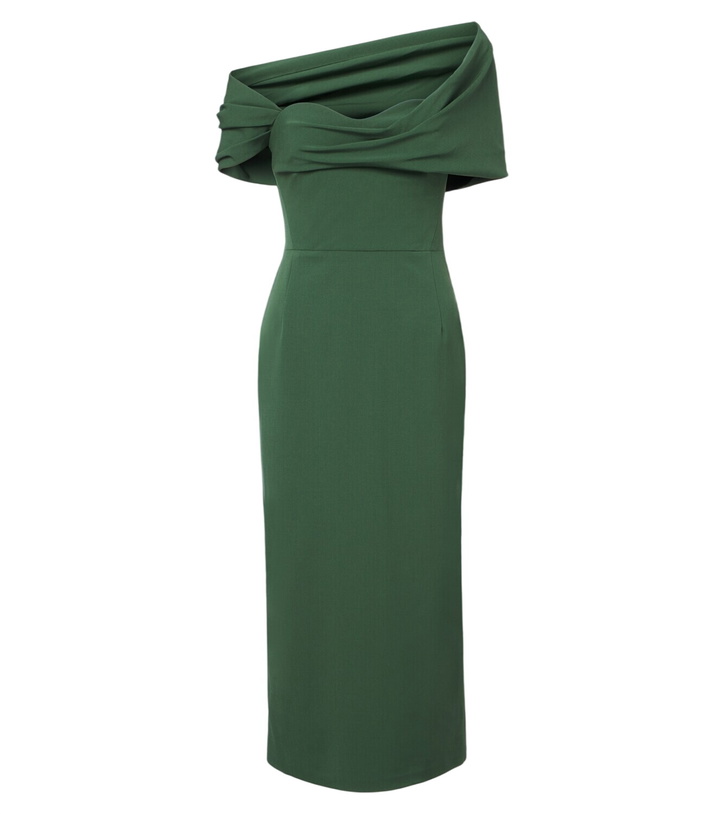 Photo: Carolina Herrera Off-shoulder wool-blend cocktail dress