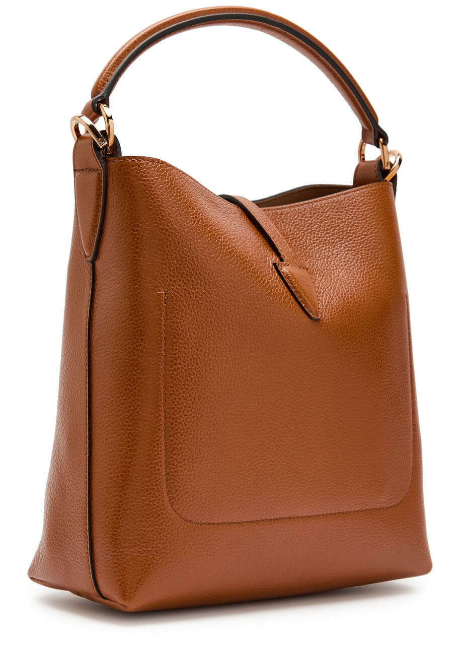 Tods T-plaque Grained Leather top Handle bag - Tan - One Size