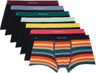 Paul Smith Seven-Pack Multicolor Organic-Cotton 'Artist Stripe' Mixed Boxer Briefs