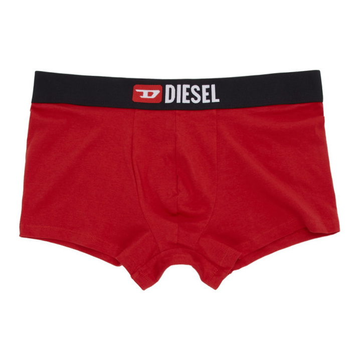 Photo: Diesel Three-Pack Black and Red UMBX-Damien Boxer Briefs