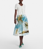 Oscar de la Renta Pointelle cotton and silk cardigan