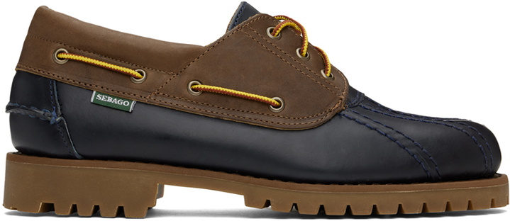 Photo: Sebago Navy & Brown Tucson Waxy Boat Shoes