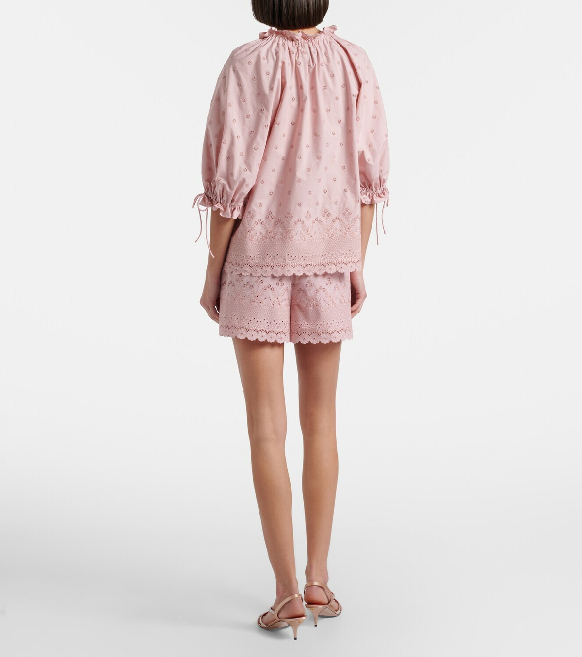 Valentino Embroidered cotton shorts