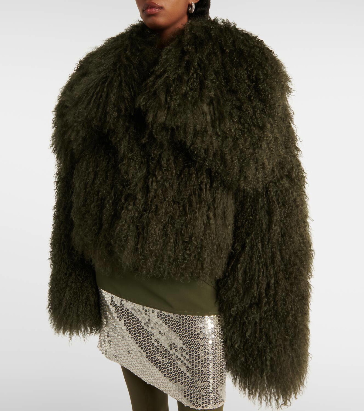 The Attico Faux fur bomber jacket The Attico