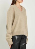 Acne Studios Cut-out Ribbed Wool Jumper Beige