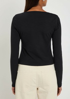 Reformation Silas Knotted Stretch-cotton top Black