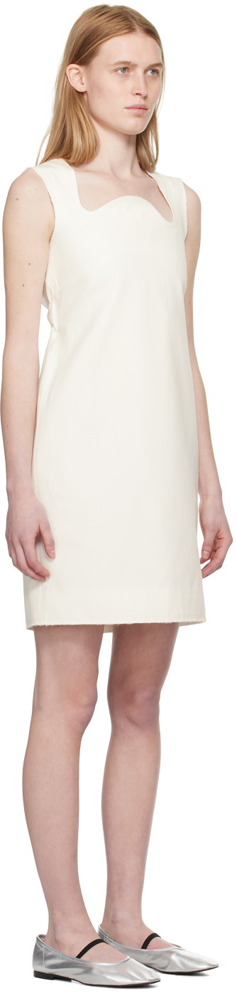Recto White Signature Curved Neck Minidress