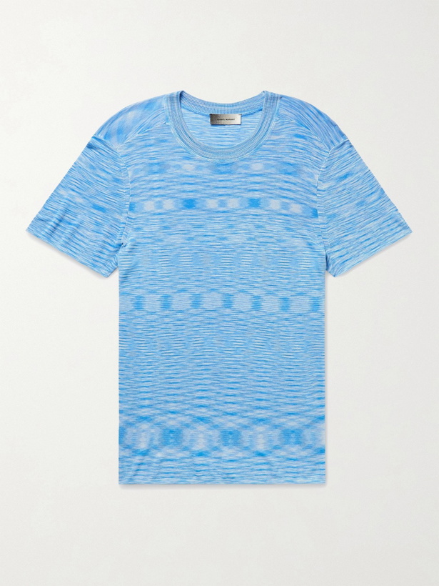 Photo: ISABEL MARANT - Achille Space-Dyed Stretch-Knit T-Shirt - Blue