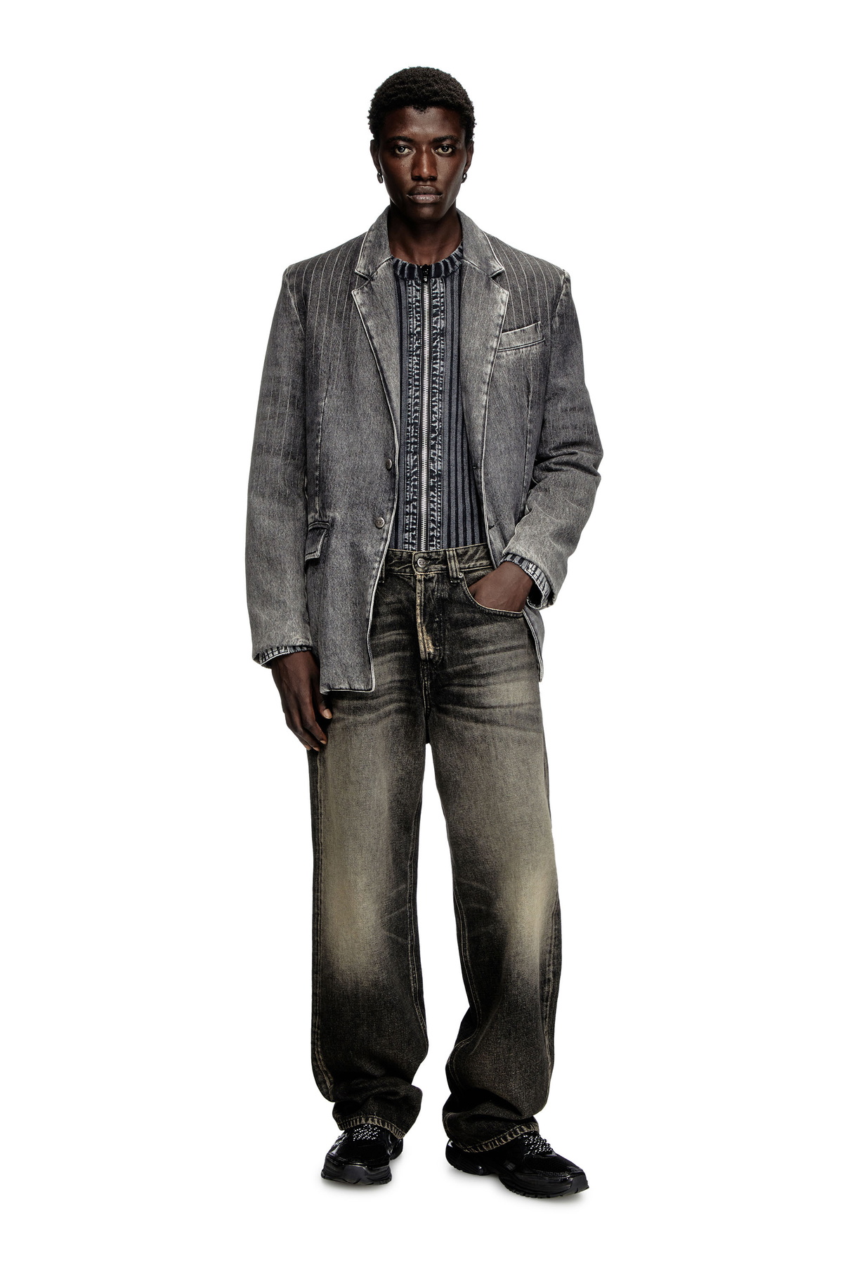 Diesel Relaxed Jeans - 2001 D-Macro - Jeans Mens in Black Diesel