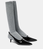 Magda Butrym Patent leather slingback pumps with socks