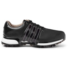 Adidas Golf - TOUR360 XT PVC and Rubber-Trimmed Leather Golf Sneakers - Black
