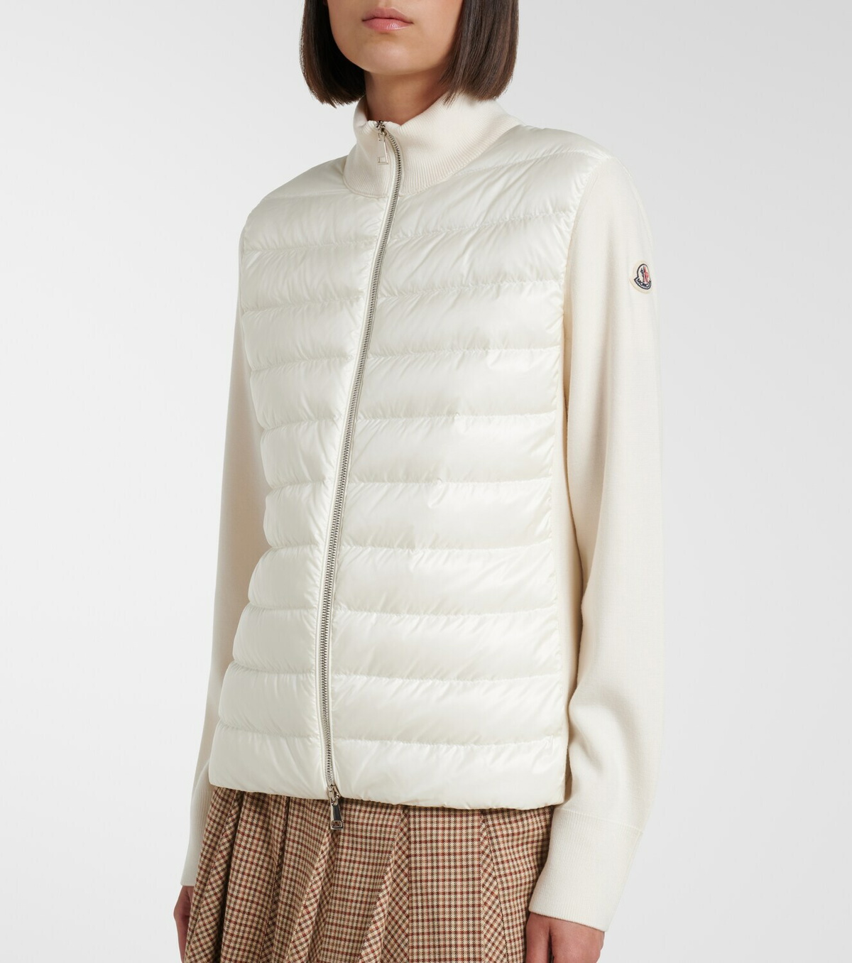 Moncler Down-paneled virgin wool cardigan