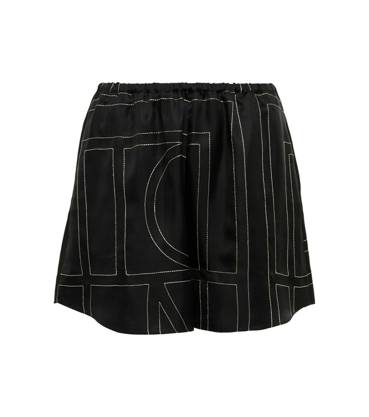 Photo: Toteme - Logo silk shorts