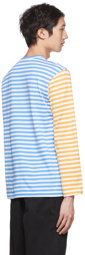 COMME des GARÇONS PLAY Blue & Yellow Heart Long Sleeve T-Shirt