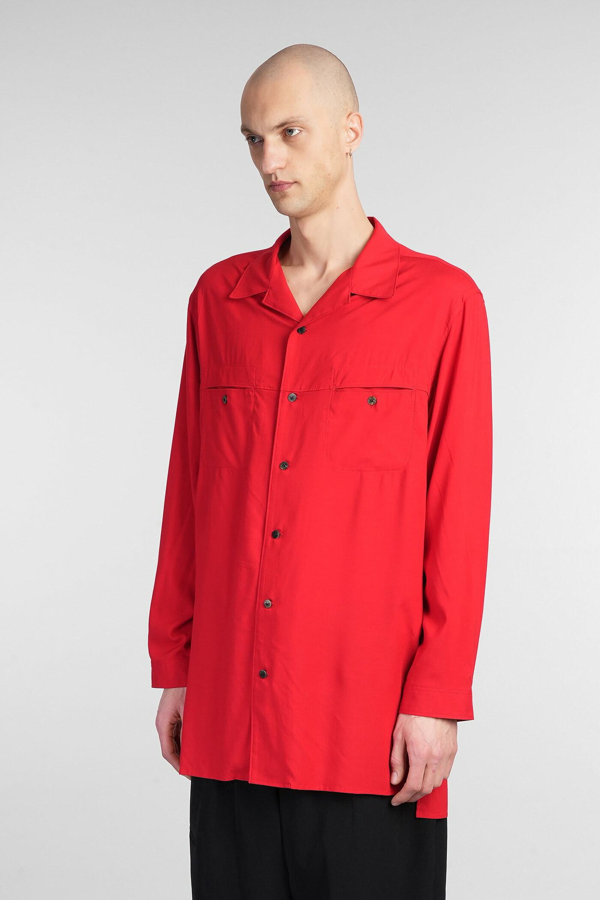 Yohji Yamamoto Shirt In Red Rayon Yohji Yamamoto