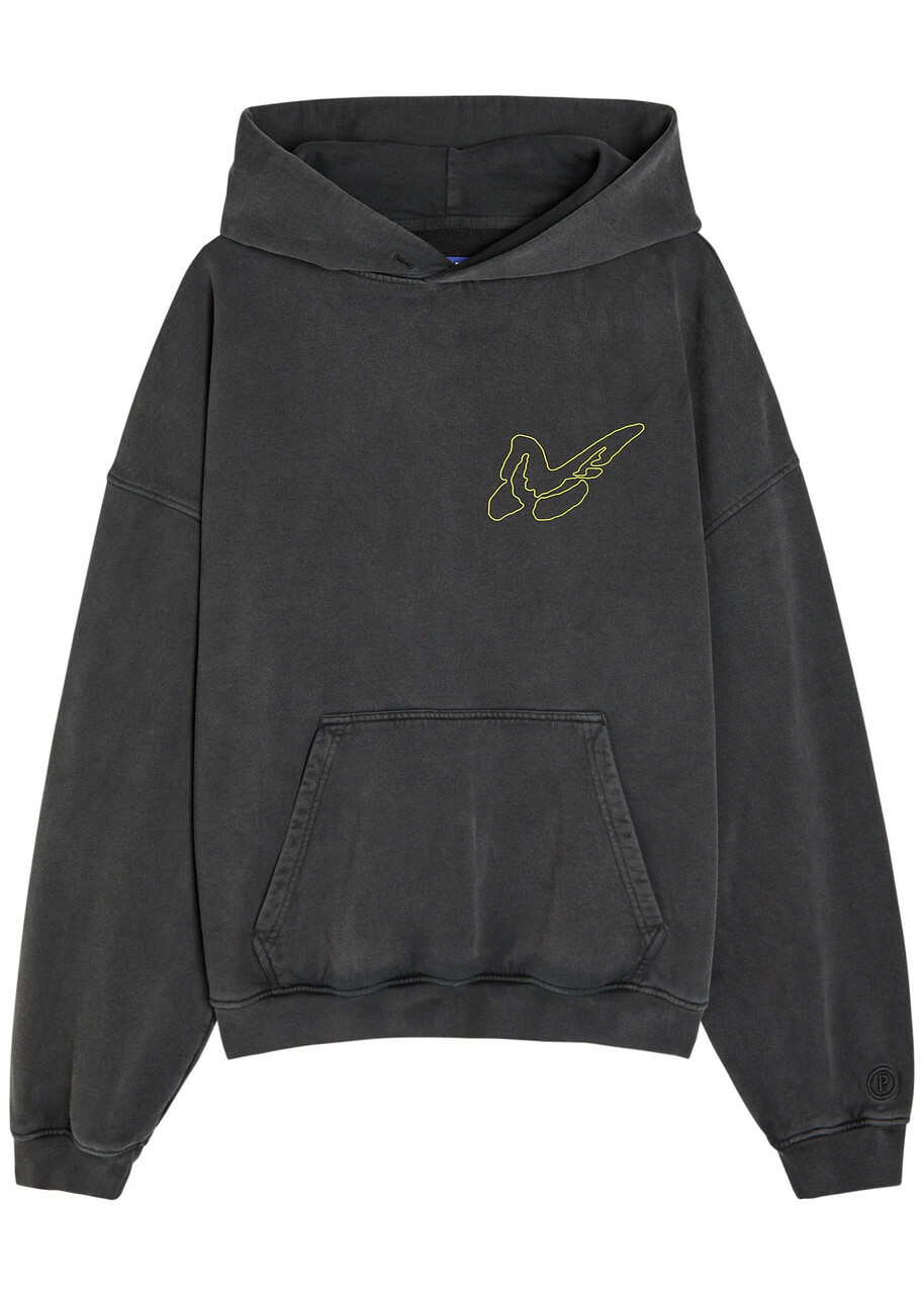 Picante Butterfly Hooded Cotton Sweatshirt Black