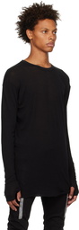 Boris Bidjan Saberi Black Object-Dyed Long Sleeve T-Shirt