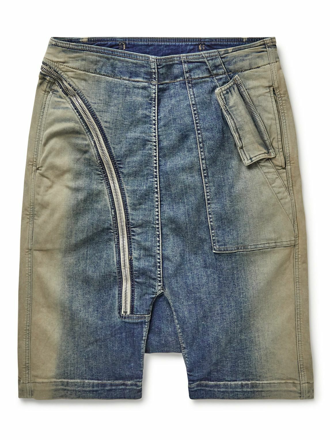 DRKSHDW by Rick Owens - Pods Straight-Leg Bleached Denim Shorts
