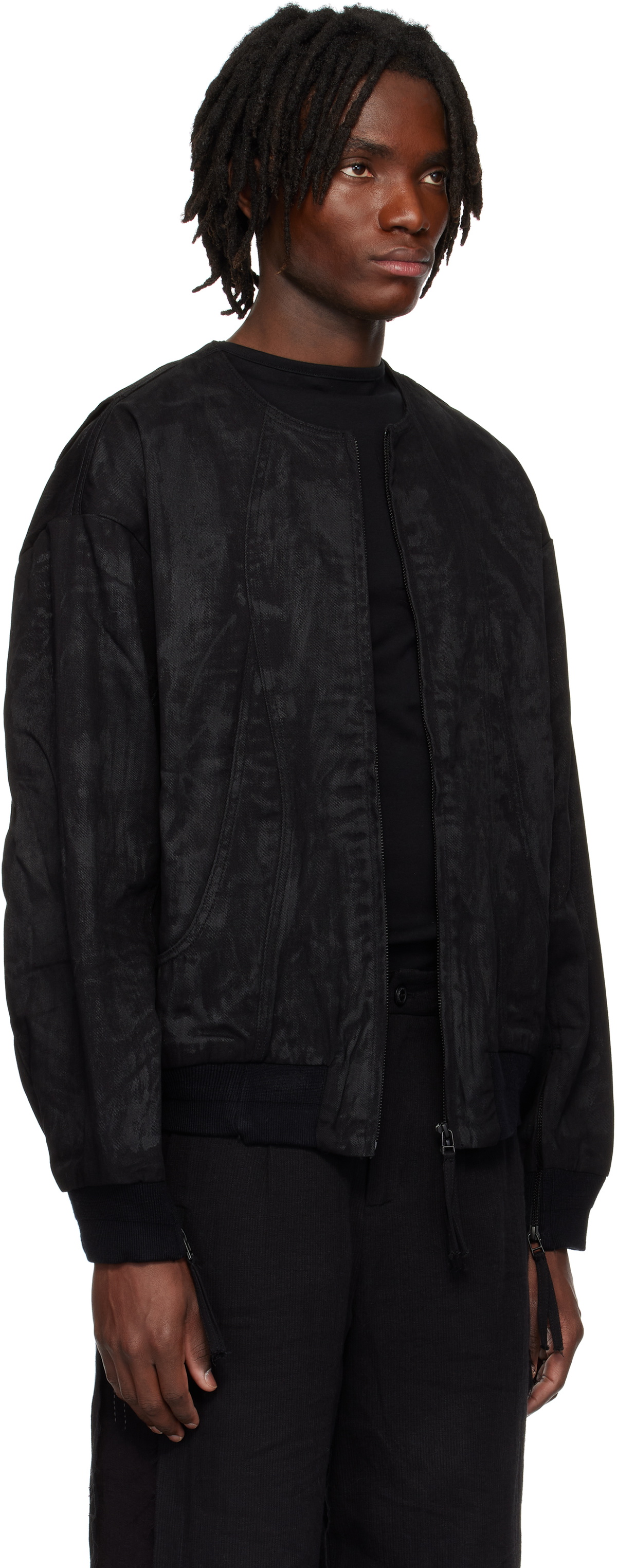 Professor.E Black Object-Faded Bomber Jacket