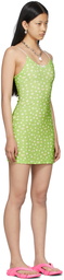 OMIGHTY Green Daisy Skinny Dress