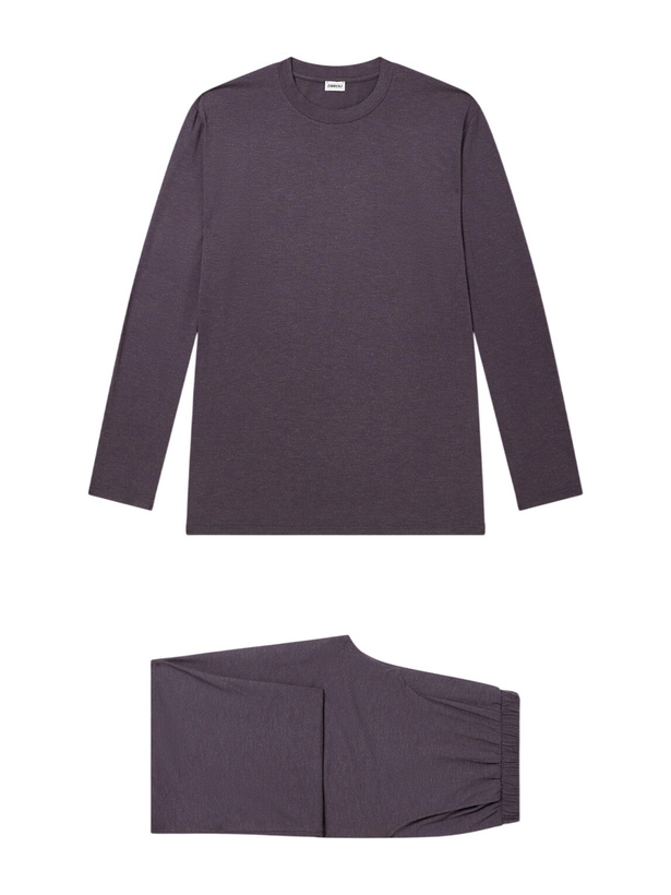 Photo: Zimmerli - Mélange Modal-Blend Jersey Pyjama Set - Black