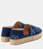 Etro Paisley denim jacquard platform espadrilles