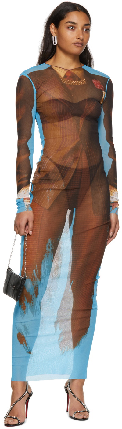 Jean Paul Gaultier Brown & Blue Tennis Suit Dress