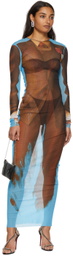 Jean Paul Gaultier Brown & Blue Tennis Suit Dress