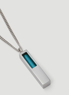 Cube Pendant Turquoise Necklace in Silver