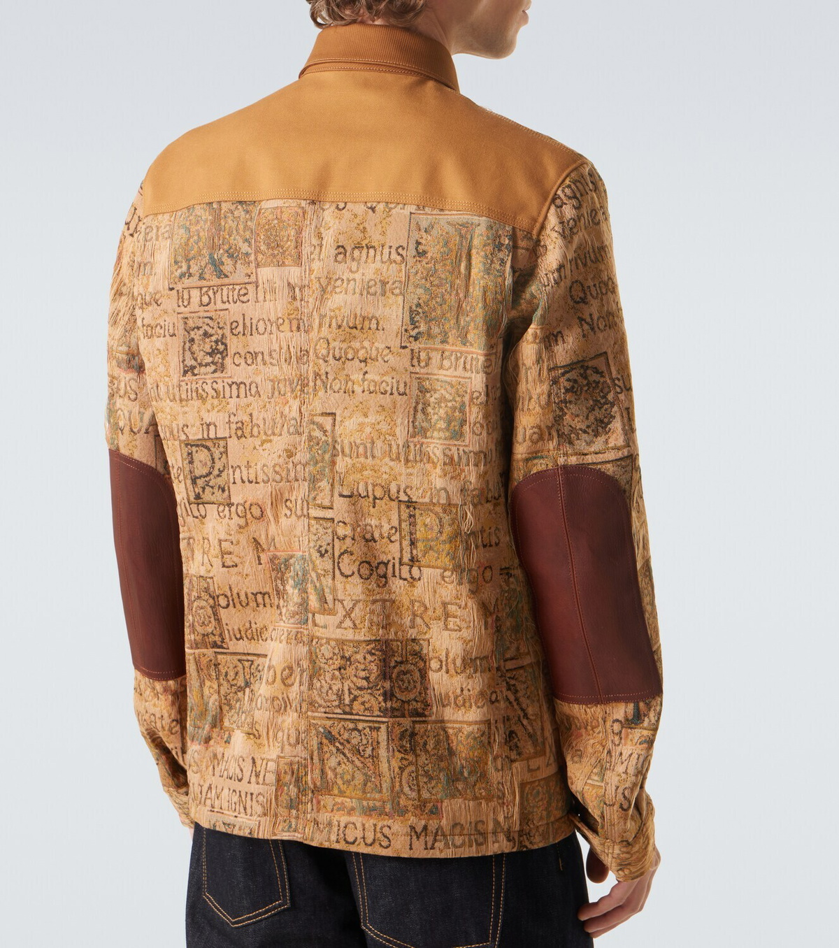 Junya Watanabe Leather-trimmed jacquard jacket