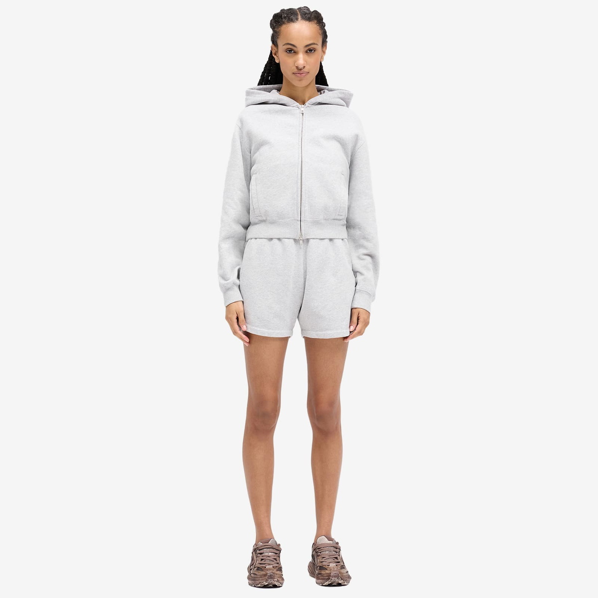Represent Women's Slim Fit Zip Sweatshirt in Grey Marl