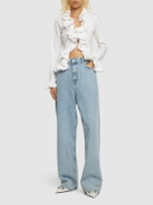 LUDOVIC DE SAINT SERNIN Ruffled Poplin Long Sleeve Shirt