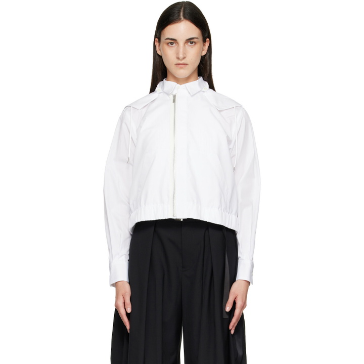Photo: sacai White Poplin Hoodie