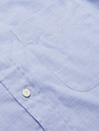 BRUNELLO CUCINELLI - Button-Down Collar Herringbone Cotton Shirt - Blue