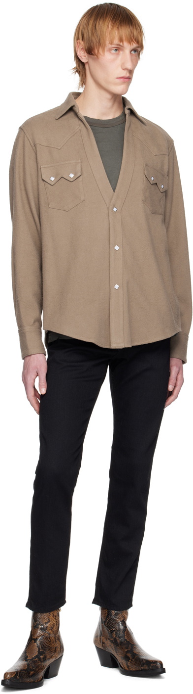 The Letters Tan Western Shirt