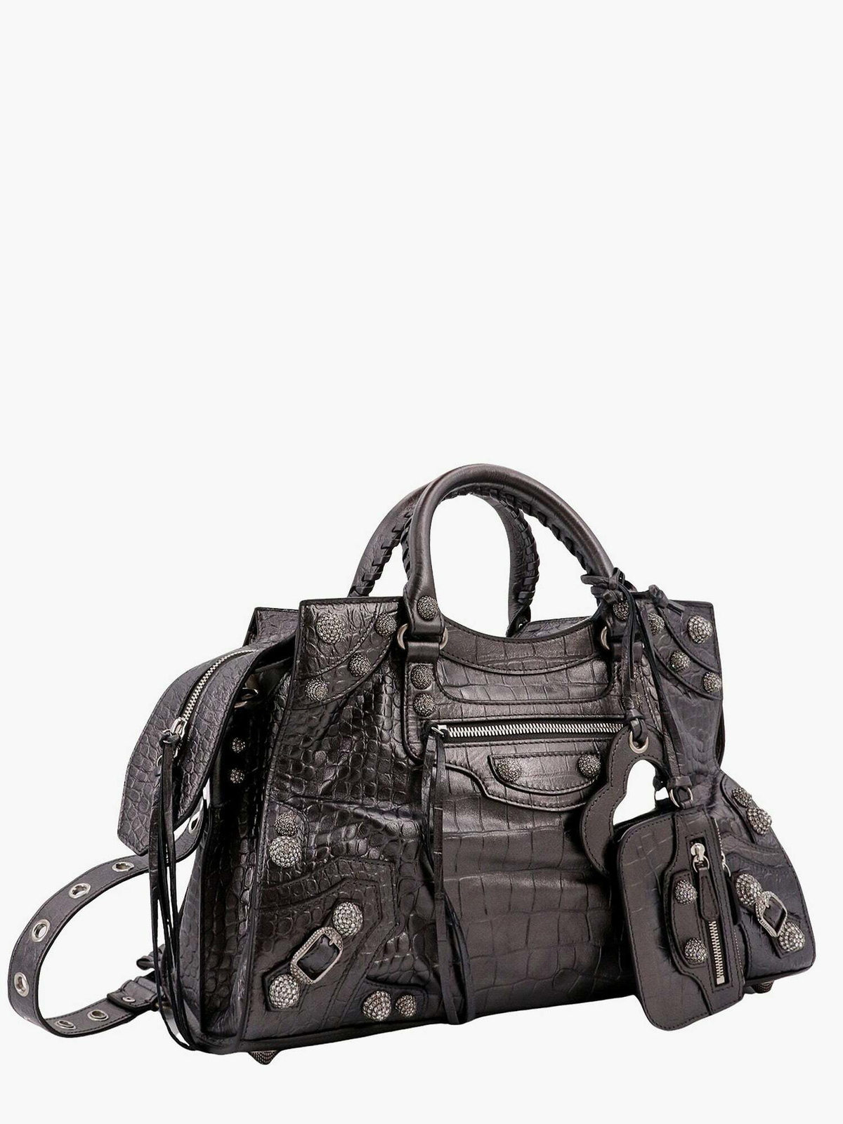 直営店☆BALENCIAGA☆ NEO CAGOLE CITY ハンドバッグ/ DARK GREY Balenciaga Neo Cagole City Silver Womens Balenciaga