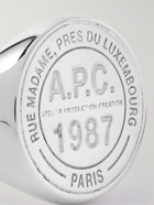 A.P.C. - Logo-Engraved Silver-Tone Signet Ring - Silver