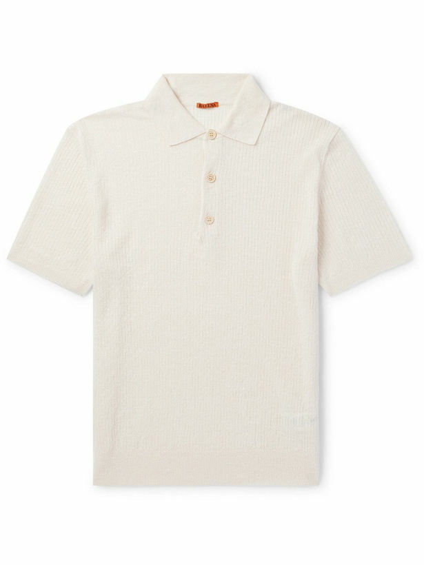 Photo: Barena - Marco Slim-Fit Ribbed Linen and Cotton-Blend Polo Shirt - Neutrals