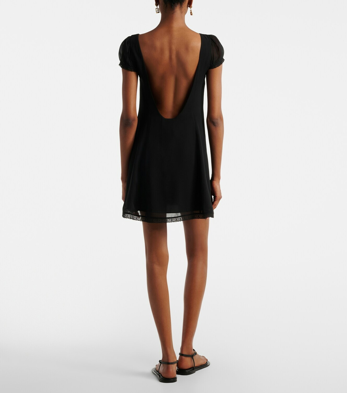 Posse Priscilla lace-trimmed silk minidress