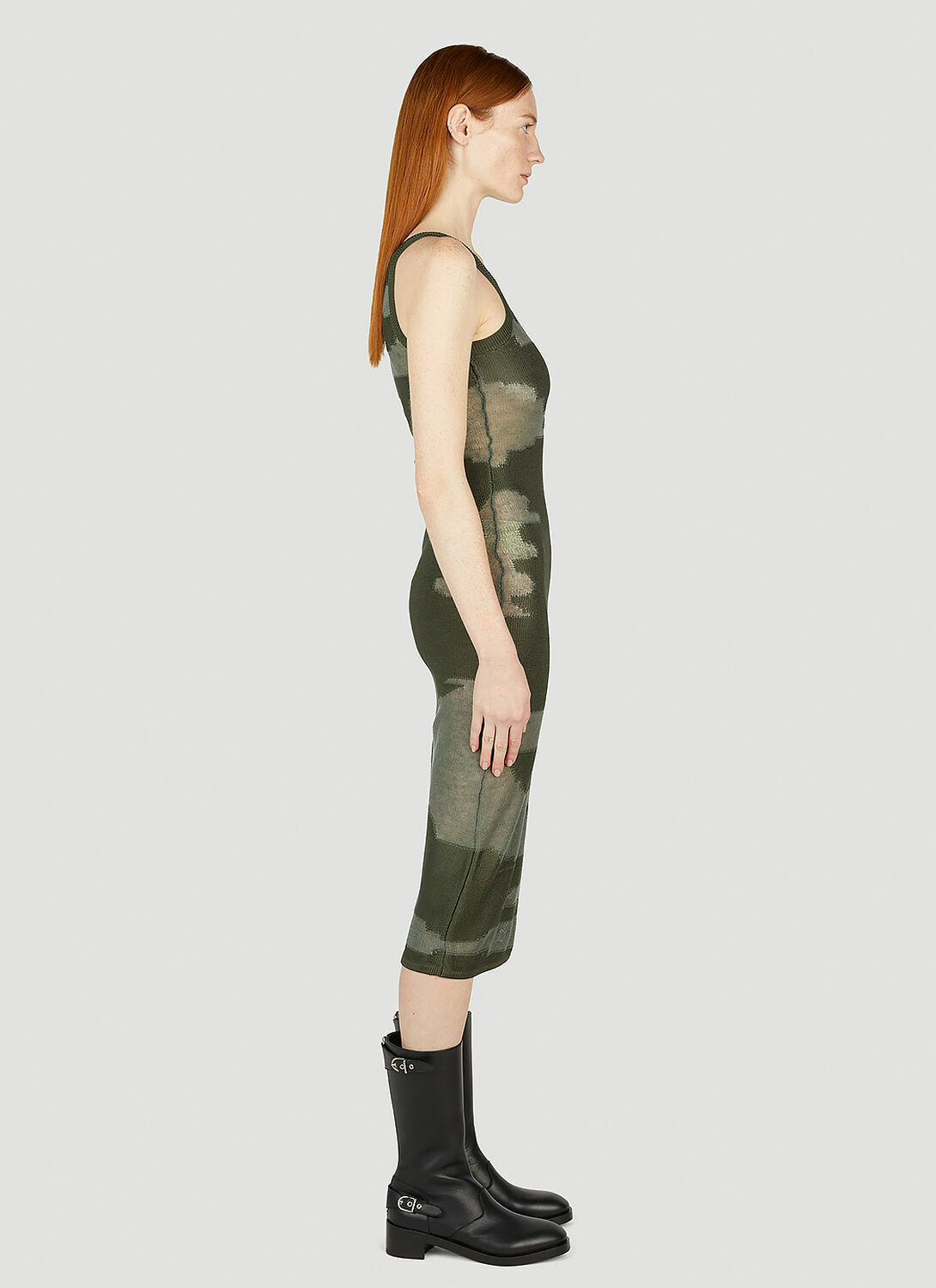 Durazzi Milano Knitted Intarsia Midi Dress