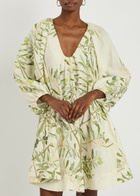 Bernadette Short Dress Georgette Linen Mini Dress Multi Print